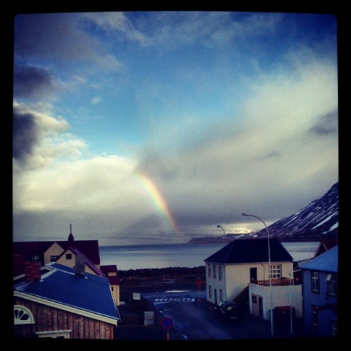 My present was a beautiful rainbow! Captured from Albertína's apartment window.